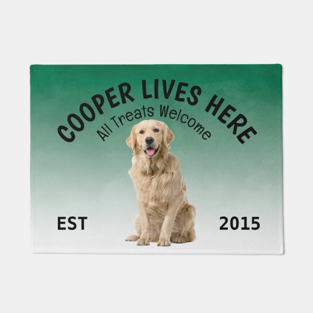 ラブラドールレトリエパーソナライズされたーバードッグ恋人のフォーマット ドアマット (正面)