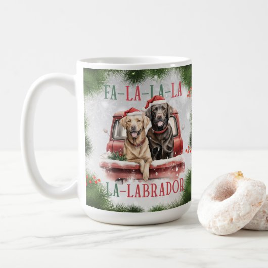 ラブラドールレトリバーおもしろいクリスマスドッグコーヒーマグ コーヒーマグカップ (ドーナツ)