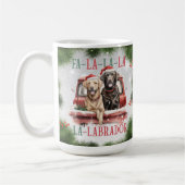 ラブラドールレトリバーおもしろいクリスマスドッグコーヒーマグ コーヒーマグカップ (左)