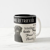 ラブラドールレトリバーとその特性のポートレート ツートーンマグカップ (正面右)