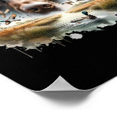 ラブラドールレトリバーとマラードダックス狩りダック ポスター (角)