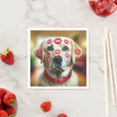 ラブラドールレトリバーと口紅キス スタンダードカクテルナプキン (インサイチュ)