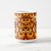 ラブラドールレトリバーと紅葉とカボチャ コーヒーマグカップ (中央)