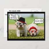 ラブラドールレトリバーと誕生日の願い ポストカード (正面/裏面)