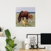 ラブラドールレトリバーと馬のポスター ポスター (Home Office)