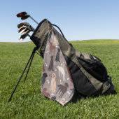 ラブラドールレトリバーの手とボーンズのゴルフタオル ゴルフタオル (グリーン)