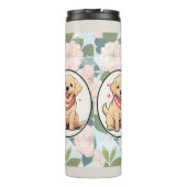 ラブラドールレトリバークラシック花の背景 タンブラー (裏面)