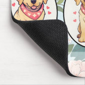 ラブラドールレトリバークラシック花の背景 マウスパッド (コーナー)