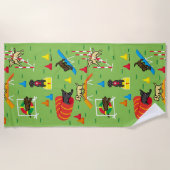 ラブラドールレトリバードッグ機敏性 ビーチタオル (正面)