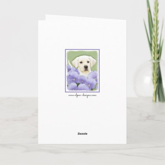 ラブラドールレトリバーパピー絵画ズオリジナルドッグアート カード (裏面)