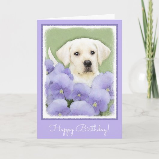 ラブラドールレトリバーパピー絵画ズオリジナルドッグアート カード (正面)