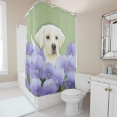 ラブラドールレトリバーパピー絵画ズオリジナルドッグアート シャワーカーテン (インサイチュ)