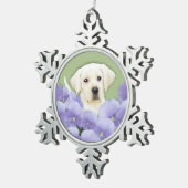 ラブラドールレトリバーパピー絵画ズオリジナルドッグアート スノーフレークピューターオーナメント (右)