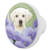 ラブラドールレトリバーパピー絵画ズオリジナルドッグアート セラミックノブ (右)