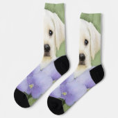 ラブラドールレトリバーパピー絵画ズオリジナルドッグアート ソックス (左)