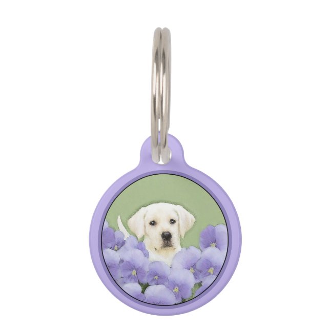 ラブラドールレトリバーパピー絵画ズオリジナルドッグアート ペット　ネームタグ (正面)