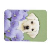 ラブラドールレトリバーパピー絵画ズオリジナルドッグアート マグネット (横)