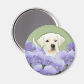 ラブラドールレトリバーパピー絵画ズオリジナルドッグアート マグネット (正面/裏面)