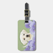 ラブラドールレトリバーパピー絵画ズオリジナルドッグアート ラゲッジタグ (正面縦)