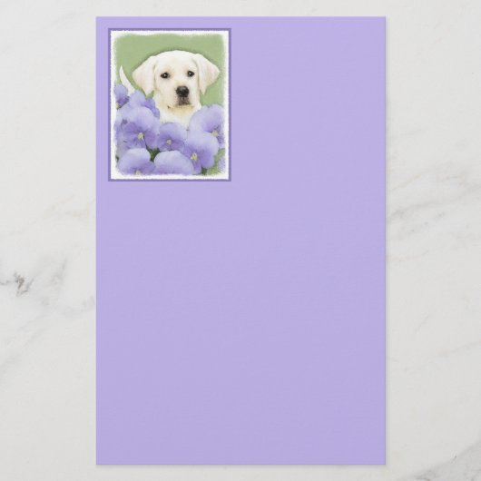 ラブラドールレトリバーパピー絵画ズオリジナルドッグアート 便箋 (正面)