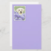 ラブラドールレトリバーパピー絵画ズオリジナルドッグアート 便箋 (正面/裏面)