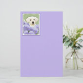 ラブラドールレトリバーパピー絵画ズオリジナルドッグアート 便箋 (スタンド正面)