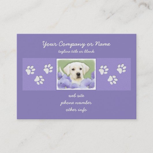 ラブラドールレトリバーパピー絵画ズオリジナルドッグアート 名刺 (正面)