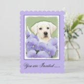 ラブラドールレトリバーパピー絵画ズオリジナルドッグアート 招待状 (スタンド正面)