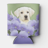 ラブラドールレトリバーパピー絵画ズオリジナルドッグアート 缶クーラー (正面)