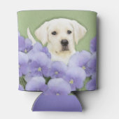 ラブラドールレトリバーパピー絵画ズオリジナルドッグアート 缶クーラー (裏面)