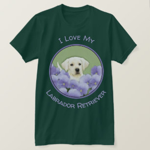 ラブラドールレトリバーパピー絵画ズオリジナルドッグアート Tシャツ