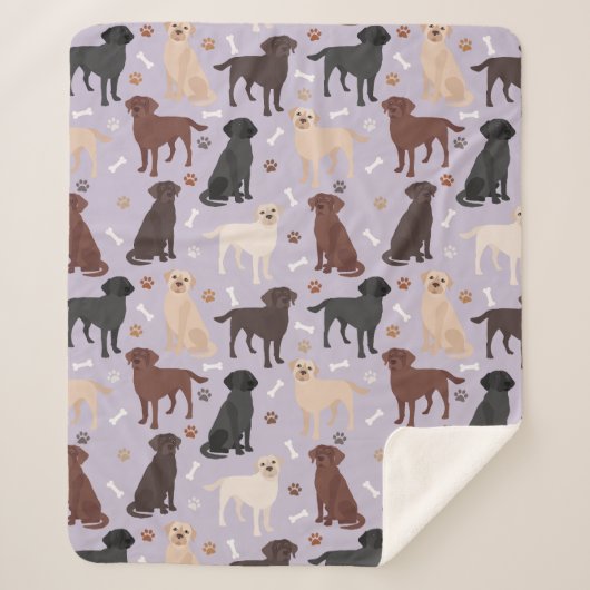 ラブラドールレトリバーポーズアンドボーンズシェルパブランケット シェルパブランケット (正面)