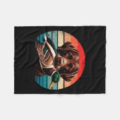 ラブラドールレトリバー付マラードダック狩り フリースブランケット (正面(横))