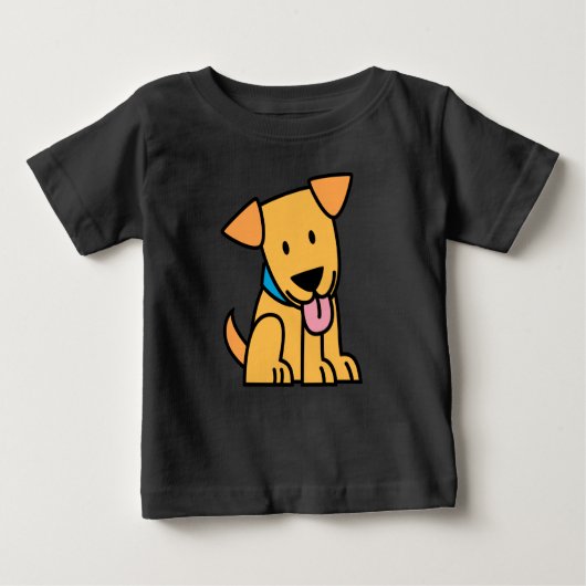 ラブラドールレトリバー子犬はゴールデンキュート子犬を座る ベビーTシャツ (正面)