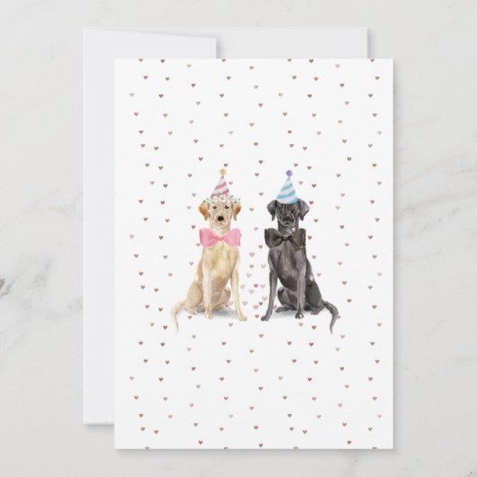 ラブラドールレトリバー新郎新婦ヴァレンティ結婚ーズ 招待状 (裏面)