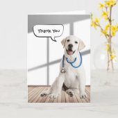ラブラドールレトリバー獣医ありがとう カード (黄色い花)