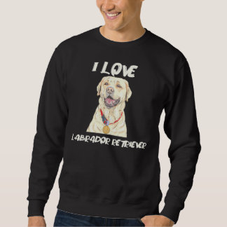 ラブラドールレトリバー金メダルを身に着けるI Love L スウェットシャツ