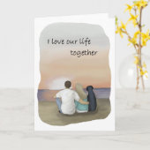 ラブラドールレトリバー グリーティングカード; 黒ラブラドールカード カード (黄色い花)