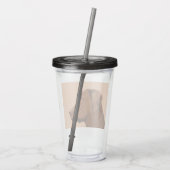 ラブラドールレトリバー(チョコ絵画ー) - Dog Art アクリルタンブラー (裏面)