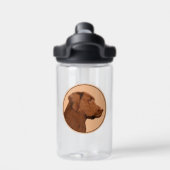 ラブラドールレトリバー(チョコ絵画ー) - Dog Art ウォーターボトル (背面)