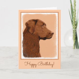 ラブラドールレトリバー(チョコ絵画ー) - Dog Art カード