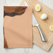 ラブラドールレトリバー(チョコ絵画ー) - Dog Art キッチンタオル (四つ折り)