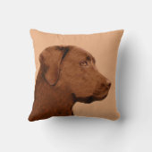 ラブラドールレトリバー(チョコ絵画ー) - Dog Art クッション (裏面)