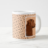 ラブラドールレトリバー(チョコ絵画ー) - Dog Art ジャンボコーヒーマグカップ (正面右)