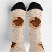 ラブラドールレトリバー(チョコ絵画ー) - Dog Art ソックス (上部)