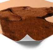 ラブラドールレトリバー(チョコ絵画ー) - Dog Art ポスター (角)