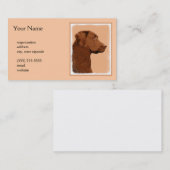 ラブラドールレトリバー(チョコ絵画ー) - Dog Art 名刺 (正面/裏面)