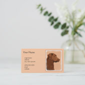ラブラドールレトリバー(チョコ絵画ー) - Dog Art 名刺 (スタンド正面)