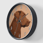 ラブラドールレトリバー(チョコ絵画ー) - Dog Art 壁時計 (傾斜)