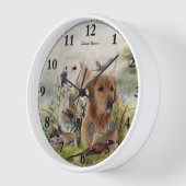 ラブラドールレトリバーPheasant ，アート 壁時計 (傾斜)